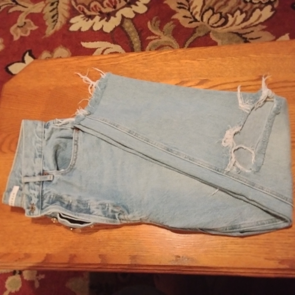 PacSun Light Blue Distressed Denim Jeans Ultr high Rise Slim Size 28